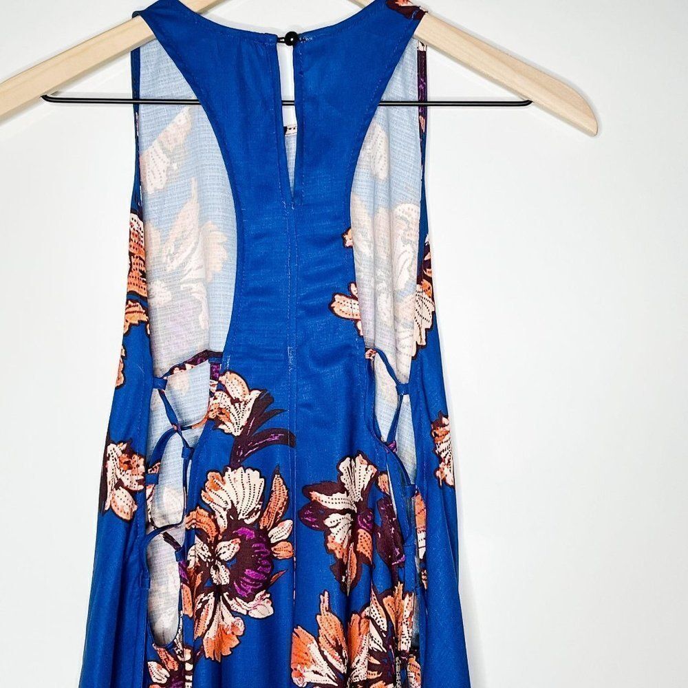 Floral Sleeveless Lace Up Tassel Tunic Dress - Picture 7 of 8